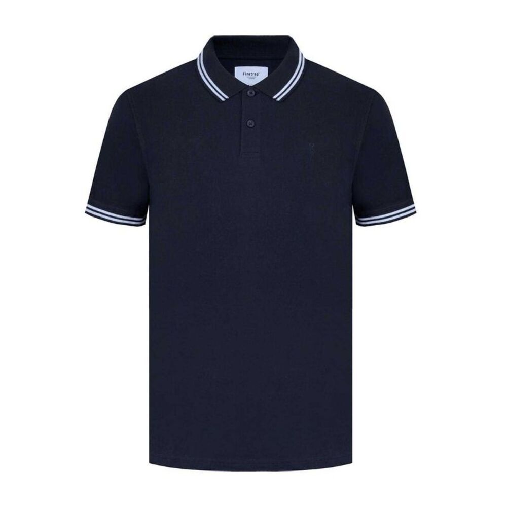 Firetrap Mens Lazer Logo Cotton Polo Shirt / Black